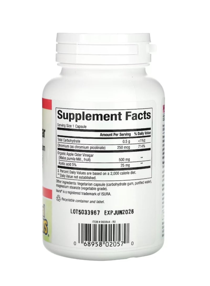natural Factors Fermented Apple Cider Vinegar 500 mg 90 Veggie Capsules - Image 2