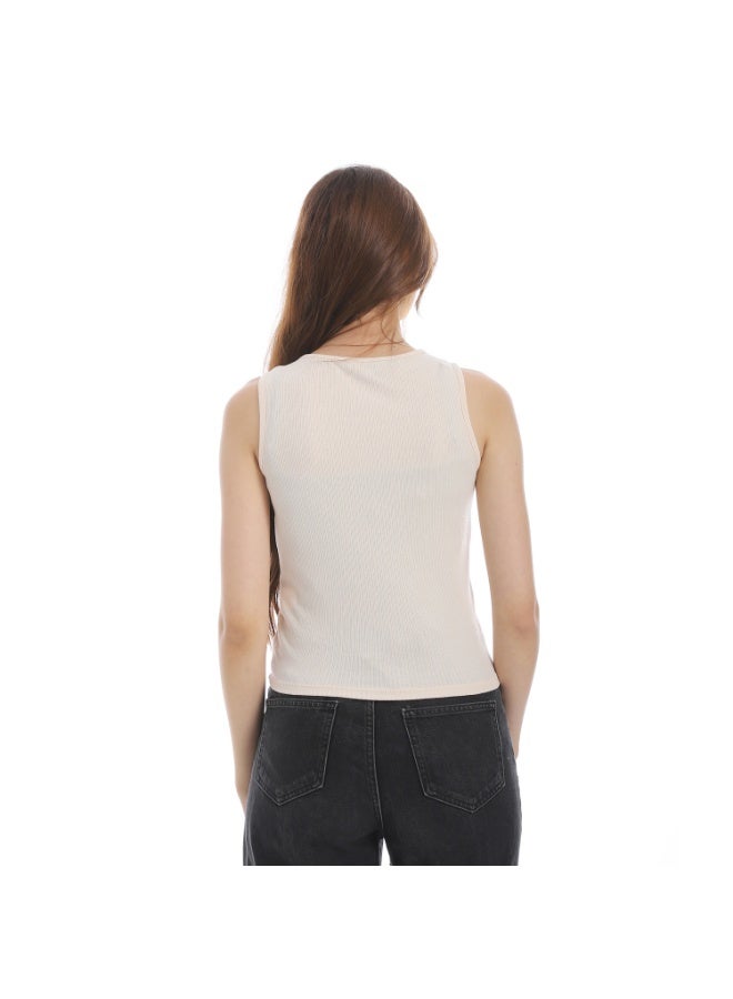 Cocktail 2575-basic tank top-beige - Image 3