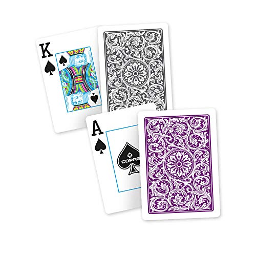 Copag 1546 Design 100% Plastic Playing Cards, Poker Size (Standard) Purple/Grey Jumbo Index (1 Set) - Image 4