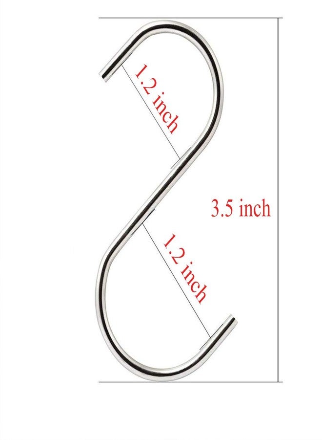 Aubcee 20 Pack 3.5" Hooks S Shaped Hanging Hooks Stainless Steel Metal Hangers Hanging Hooks Kitchen,Closet,Bathroom,Work Shop,Garden,Outdoor etc. - Image 2