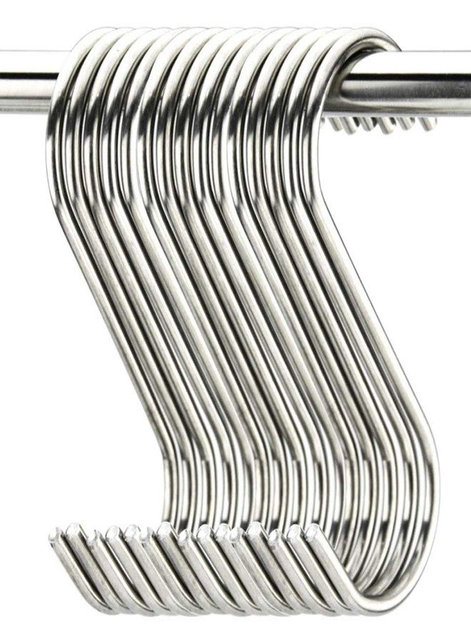 Aubcee 20 Pack 3.5" Hooks S Shaped Hanging Hooks Stainless Steel Metal Hangers Hanging Hooks Kitchen,Closet,Bathroom,Work Shop,Garden,Outdoor etc. - Image 1