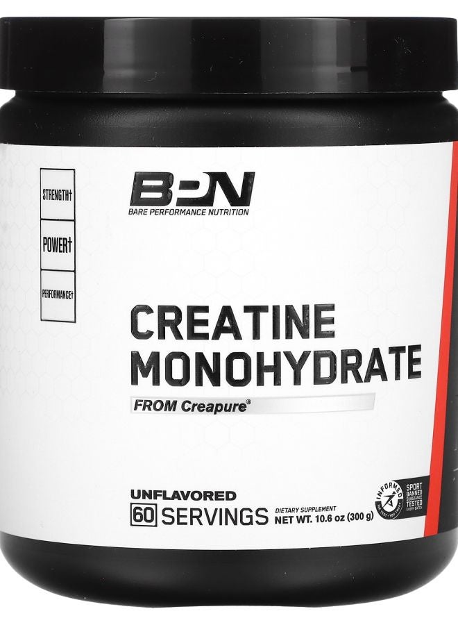 Bare Performance Nutrition Creatine Monohydrate Unflavored 10.6 oz (300 g)