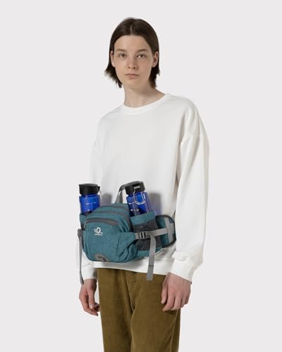 WATERFLY Fanny Pack Waist Bag: Fannie Pack 2 Water Bottle Holders Lumbar Belt Hiking Walking Running Jogging Camping Large Woman Man (Bottle Not Included) - Image 2
