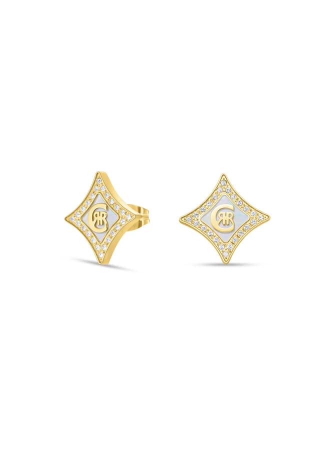 CERRUTI 1881 Cerruti 1881 Silvia Gold Plated with Diamond Shaped Mother of Pearl Earrings for Women