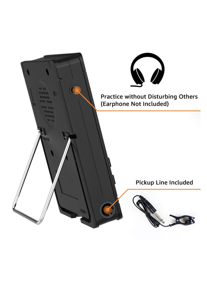 Metronome Tuner, Tuner for All Instruments, Rechargeable Digital Metronome with English Vocal Counting and TAP Function, Tuner with Guitar, Bass, Violin, Ukulele and Chromatic Tuning Modes