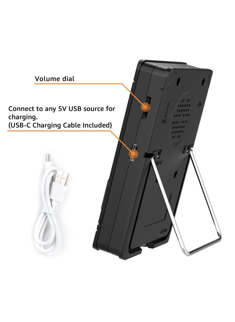 Metronome Tuner, Tuner for All Instruments, Rechargeable Digital Metronome with English Vocal Counting and TAP Function, Tuner with Guitar, Bass, Violin, Ukulele and Chromatic Tuning Modes