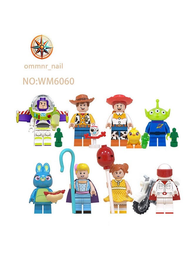8 قطع مجسمات مصغرة لأفلام ميني مجسمات بناء، شخصيات مشهورة قابلة للتبديل، مجموعة شخصيات أكشن ألعاب شخصيات مشهورة للأطفال هدايا أعياد الميلاد