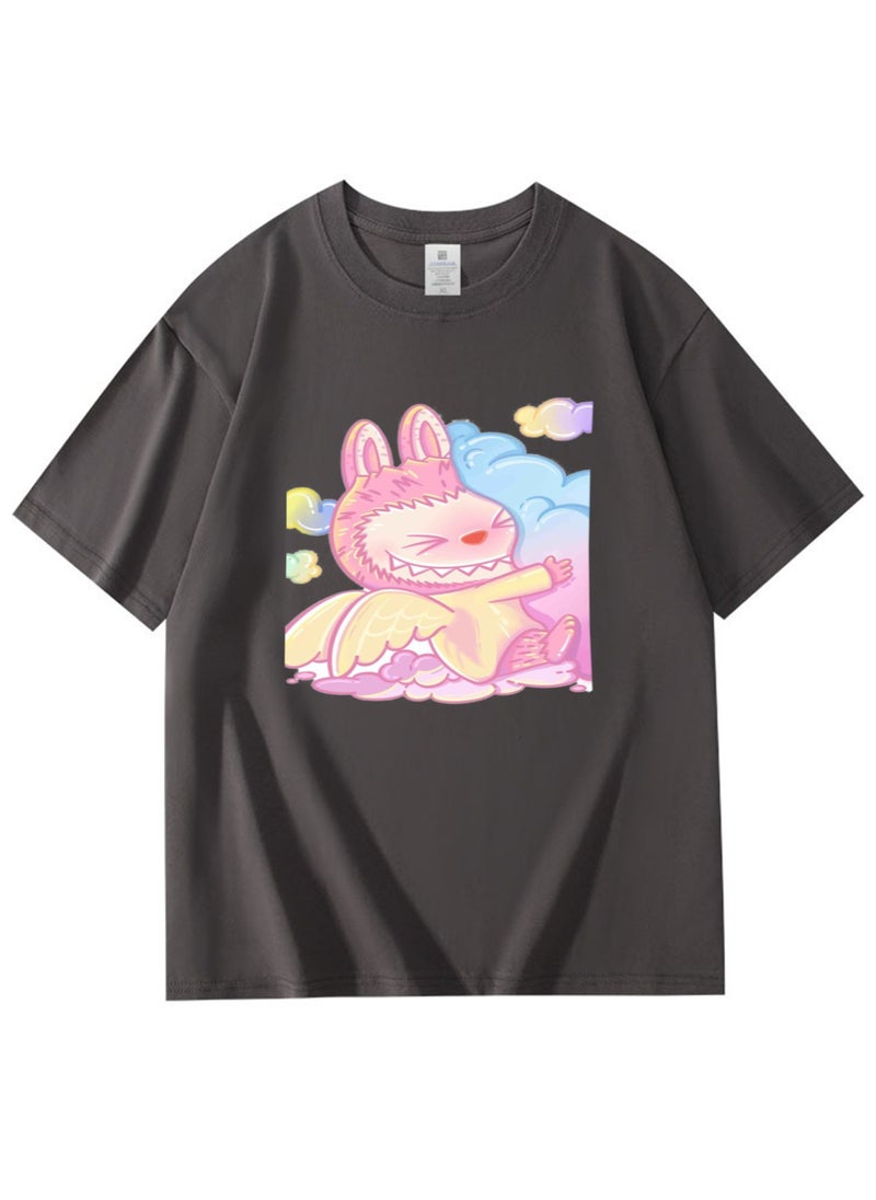 NIBEMINENT Labubu Printed Cotton Short Sleeves T-Shirt 