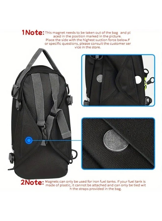 Motorcycle Magnetic Tank Bag Waterproof Fuel Tank Storage Bag with Strong Magnets, Phone Holder, Expandable Capacity, Touchscreen Navigation Pocket for Motorbike Touring & Daily Riding - Image 5