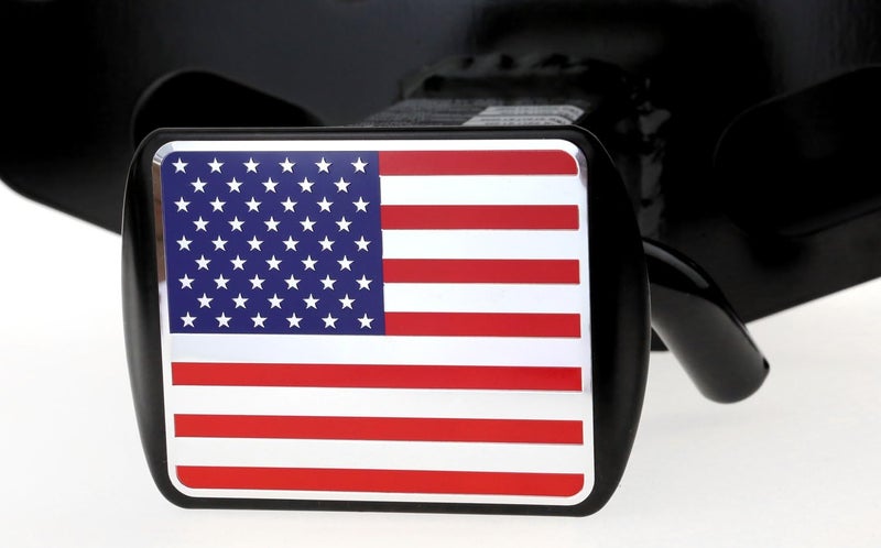 eVerHITCH USA Stainless Steel Embossed Flag Metal Hitch Cover Fits 2" Receivers - Image 5