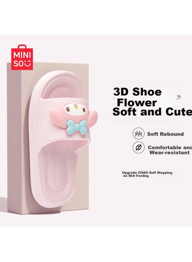 Miniso Women's Slippers, Home Indoor Shoes With Squishy Feel, New Cute All-season Slippers, Melody Pink, Size 40-41 - Image 1