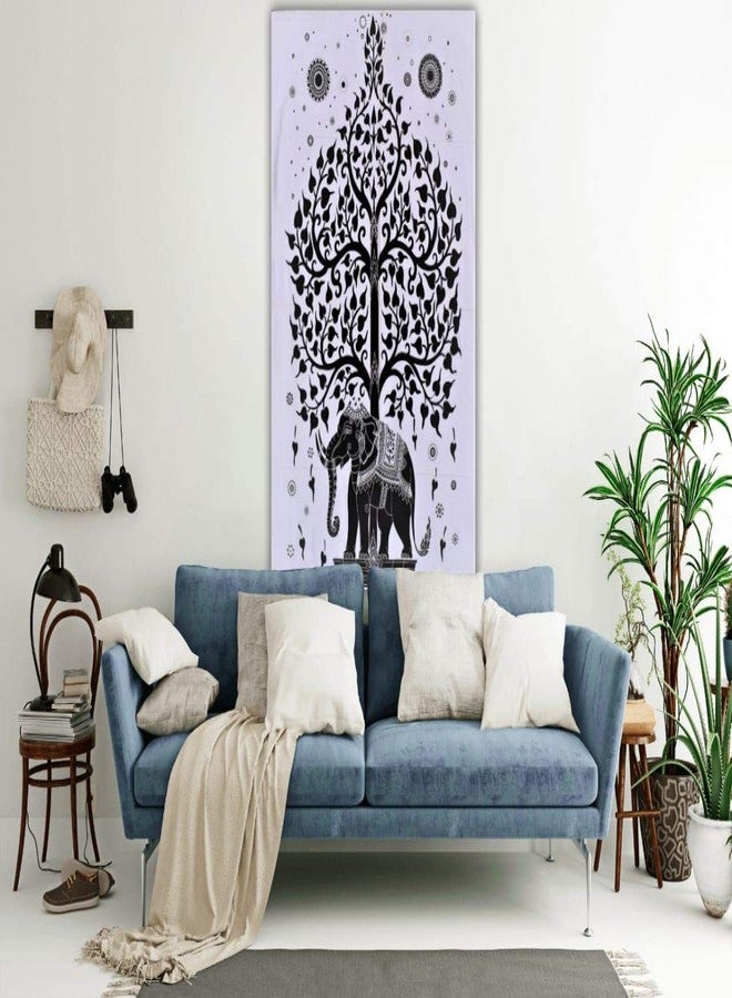 Doraya Psychedelic Elephant Tree Tie Dye Mandala Tapestry Hippie Hippy Celestial Wall Hanging Indian Bohemian Tapestries (Black and White 2, Poster (30x40 Inches)) - Image 3