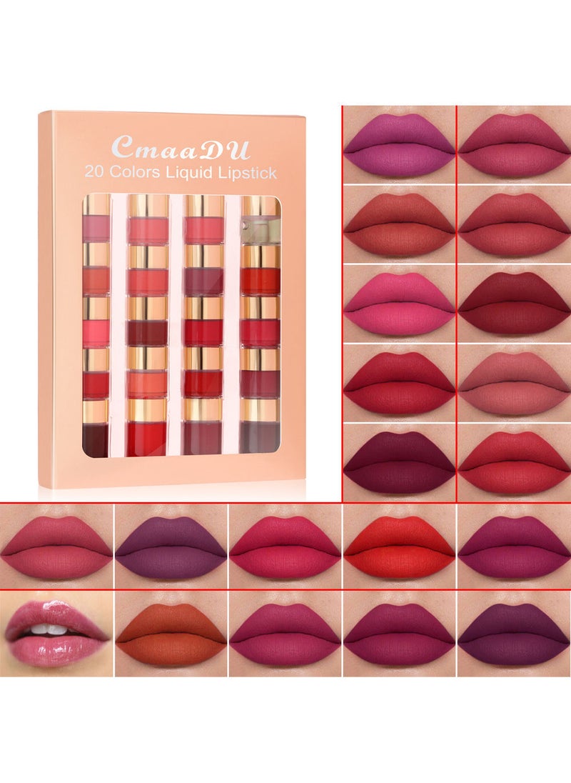 CmaaDu - Lipstick Set Liquid Matte 20 Colors Lip Stick For Dark Skin Women - Image 1