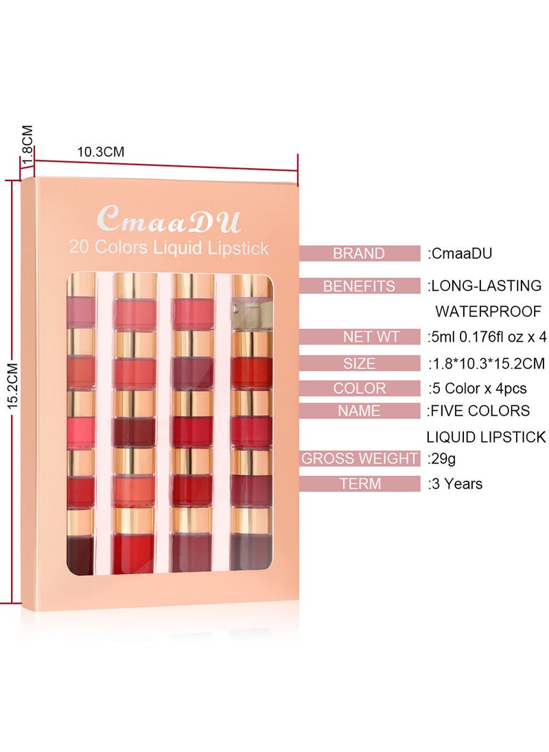 CmaaDu - Lipstick Set Liquid Matte 20 Colors Lip Stick For Dark Skin Women - Image 1