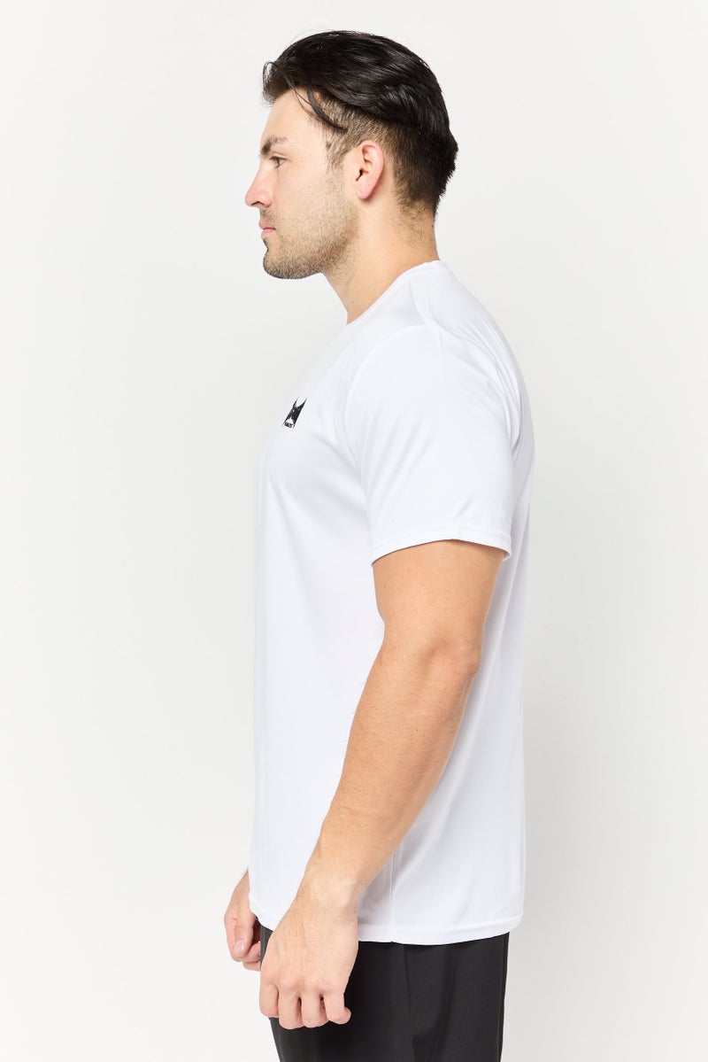 RBX Men Sportswear Fit Short Sleeve Training T Shirt, White  - Image 3