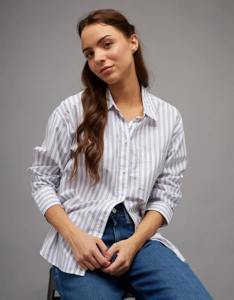 American Eagle AE Poplin Button-Up Shirt