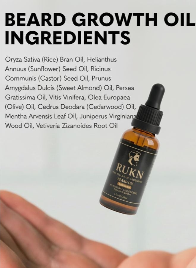 ركن مجموعة نمو اللحية للرجال - عناية كاملة باللحية مع زيت وبلسم وأسطوانة ومشط - Image 3