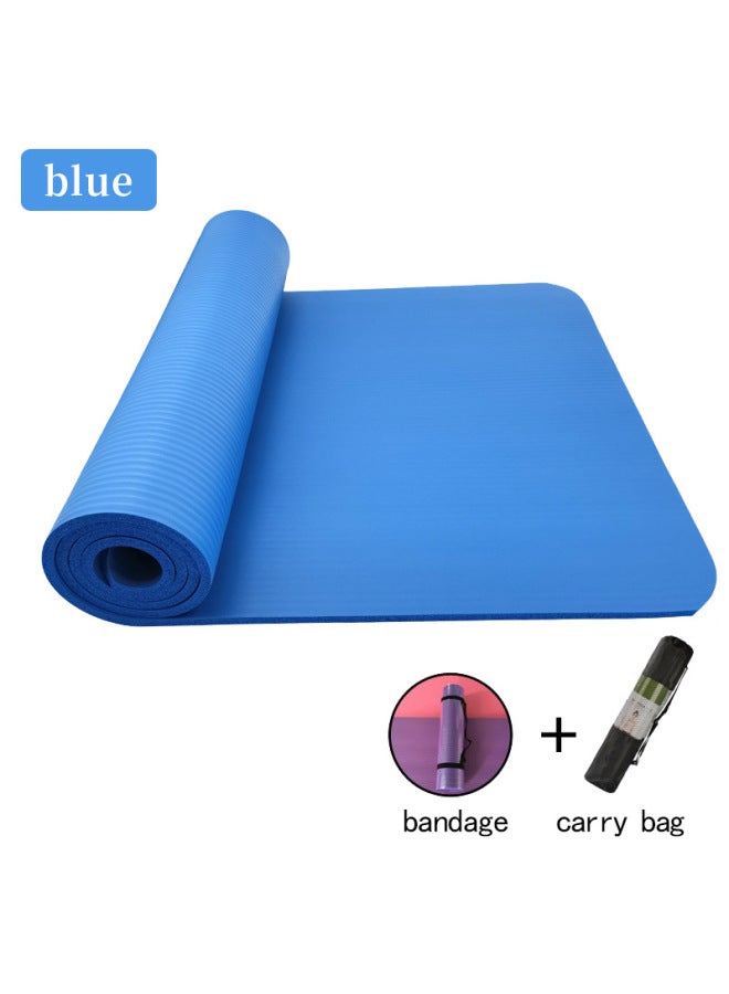 Pro Hanson Blue Strap Net Bag Nbr Yoga Mat Thickened 10mm15mm Widened Home Fitness Mat - Image 1