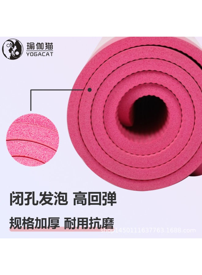 Pro Hanson Blue Strap Net Bag Nbr Yoga Mat Thickened 10mm15mm Widened Home Fitness Mat - Image 3