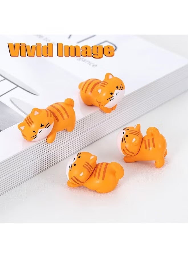 ٨ قطع من إكسسوارات السيارات الصغيرة اللطيفة على شكل قطط، زينة مرحة لمرآة الرؤية الخلفية ولوحة القيادة، زينة سيارة لطيفة، هدية ديكور داخلي، برتقالي - Image 3