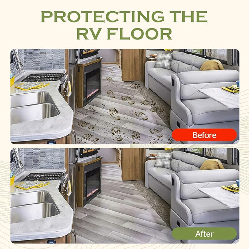 RV Step Covers: 19.5*7.5 Inches Grey UV-Resistant Fabric Anti-Slip Rubber - Customizable Size Adhesive Tape Design Camper Step Covers for RV Camper Stairs Family Pets - Image 4