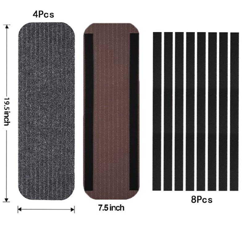 RV Step Covers: 19.5*7.5 Inches Grey UV-Resistant Fabric Anti-Slip Rubber - Customizable Size Adhesive Tape Design Camper Step Covers for RV Camper Stairs Family Pets - Image 3