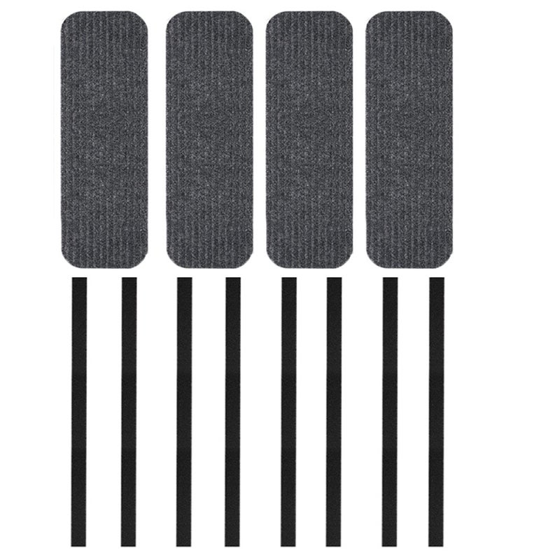 RV Step Covers: 19.5*7.5 Inches Grey UV-Resistant Fabric Anti-Slip Rubber - Customizable Size Adhesive Tape Design Camper Step Covers for RV Camper Stairs Family Pets - Image 1