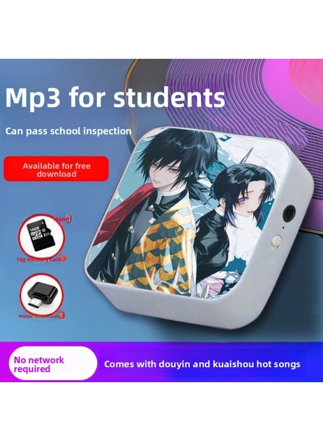 مشغل MP3 - مشغل MP3 بتقنية بلوتوث للطلاب - قاتل الشياطين، سعة 16 جيجابايت - مشغل موسيقى محمول، قاموس لتعليم اللغة الإنجليزية، جهاز ووكمان، دراسة لاسلكية، يدعم ملفات MP4، استماع للامتحانات - Image 1