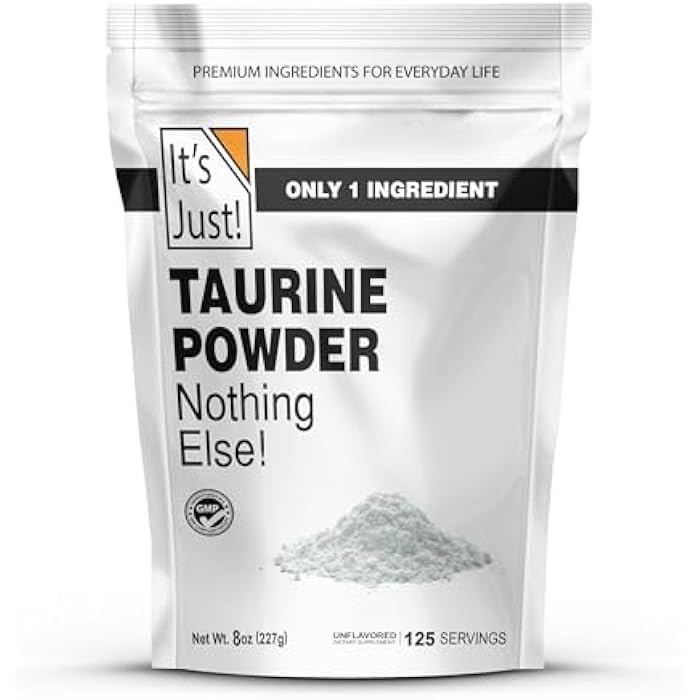 It's Just! - Taurine Powder, 8 Ounce Bulk, Pre-Workout Supplement, Unflavored (8 Ounce / 113 Servings) - Image 1