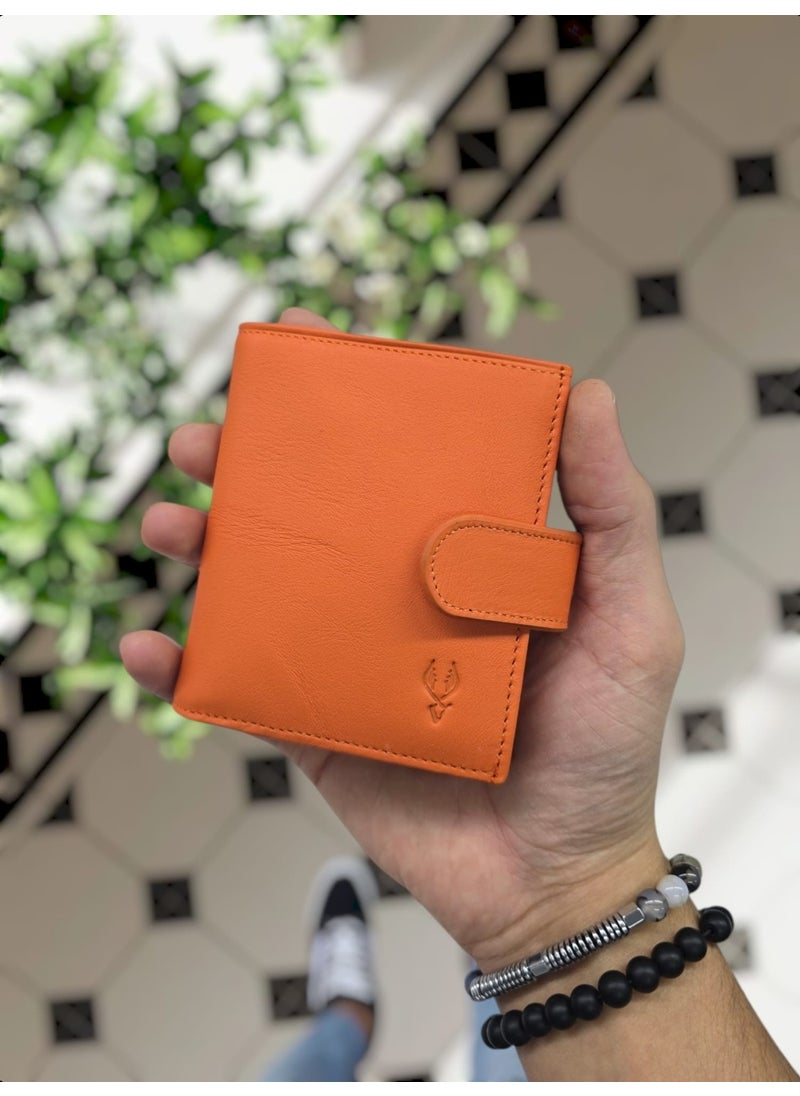 VISSO - Vısso 112 Genuine Leather Coin Pocket External Lock Men's and Women's Wallet Leather Bag - Image 1