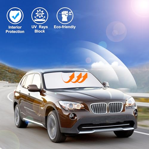LHFLIVE Windshield Sun Shade Custom Fit for 2024 2025 Mazda CX90 CX-90 Accessories Foldable Sunshade Sun Blocker Protect Car from Sun Rays & Heat Damage Keep Car Cooler - Image 5
