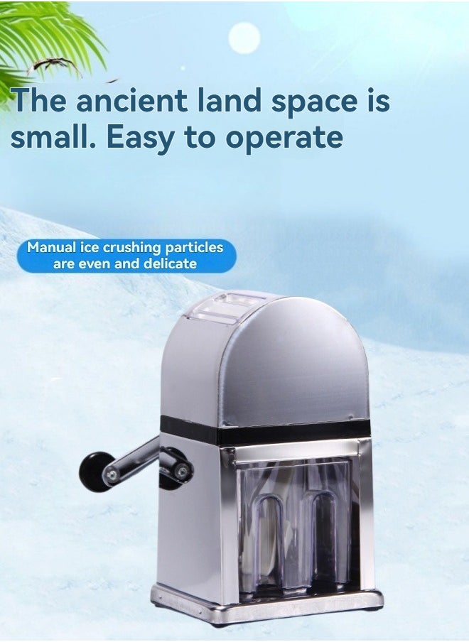 M MIAOYAN Stainless steel household hand-cranked ice crusher manual shaved ice machine mini small smoothie machine  - Image 2