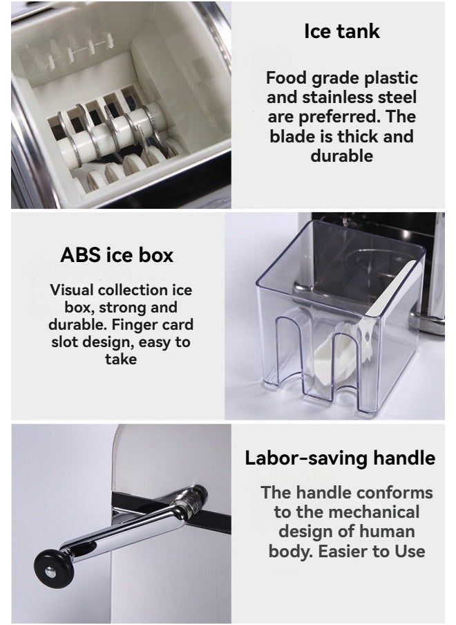 M MIAOYAN Stainless steel household hand-cranked ice crusher manual shaved ice machine mini small smoothie machine  - Image 4