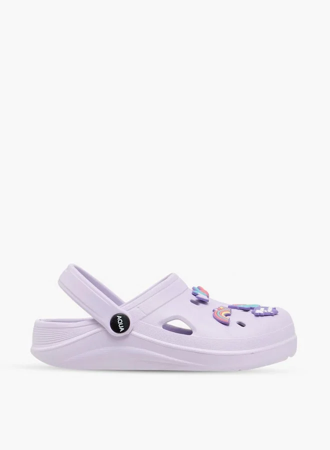 Aqua Jibbitz Charm Accent Clogs with Backstrap