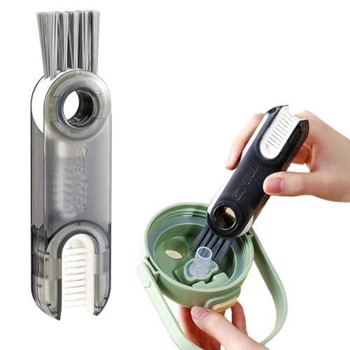 Bowiemall Cup Lid Gap Cleaning Brush Multifunctional 3 in 1 Cup Crevice Cleaning Tools Bottle Cleaner Brush for Bottles Glass - Image 1