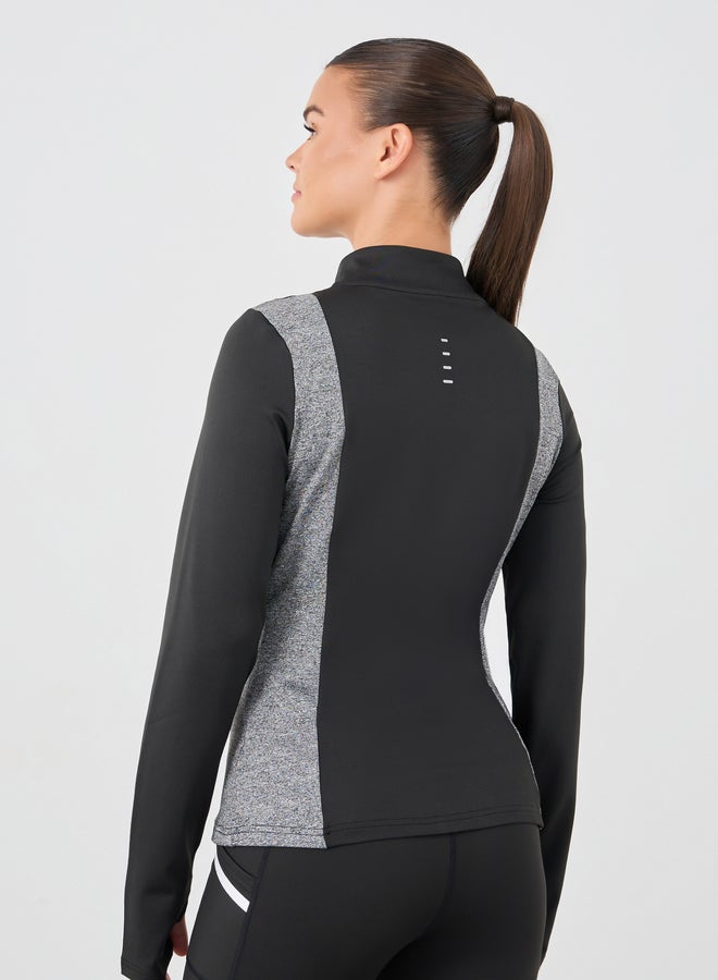 ستايلي اكتيف سترة بسحاب كامل مع تفاصيل عاكسة وألوان متضاربة - Image 5