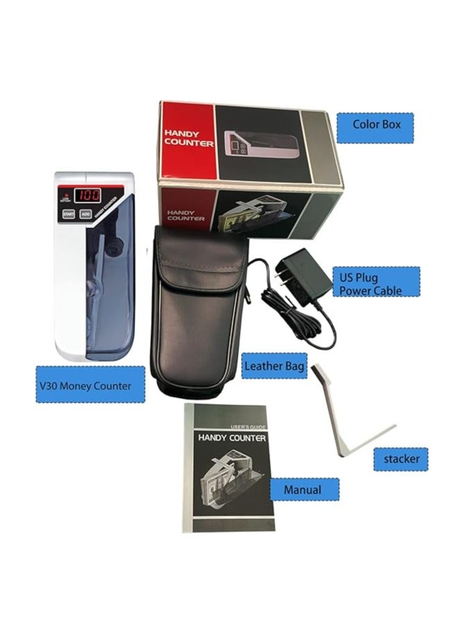 آلة عد النقود الصغيرة المحمولة V30، وضع الإضافة 600 قطعة/الدقيقة، عداد عملي سهل الحمل - Image 4