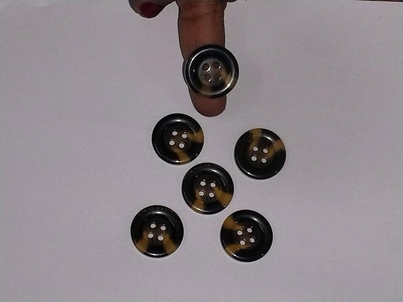 Bhavya Enterprises Bhavya Enterprises Rod Buttons 4 Holes Round Shape Buttons for Sewing Craft and Embroidery Black Brown Pack of 50  - Image 5