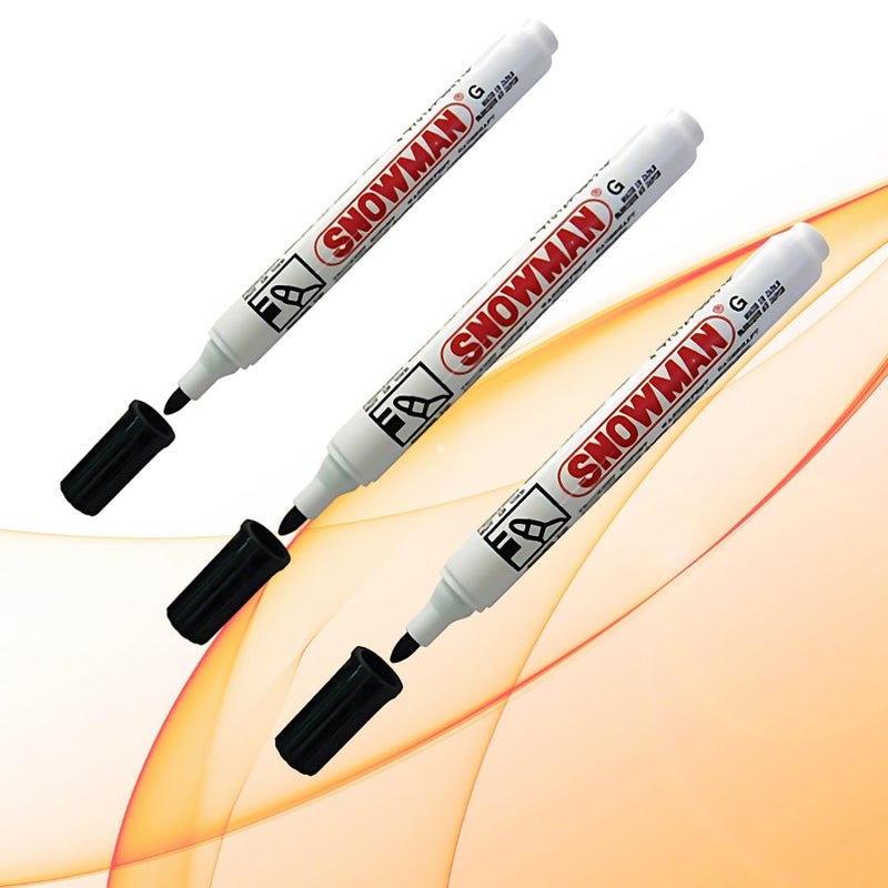 G.FIDEL Permanent Markers - Black, Pack of 3 | Waterproof, Quick-Drying, Refillable, Chisel Tip for Multi-Surface Use (Paper, Plastic, Metal, Glass, Wood) | Ideal for Home, Office & School - Image 4
