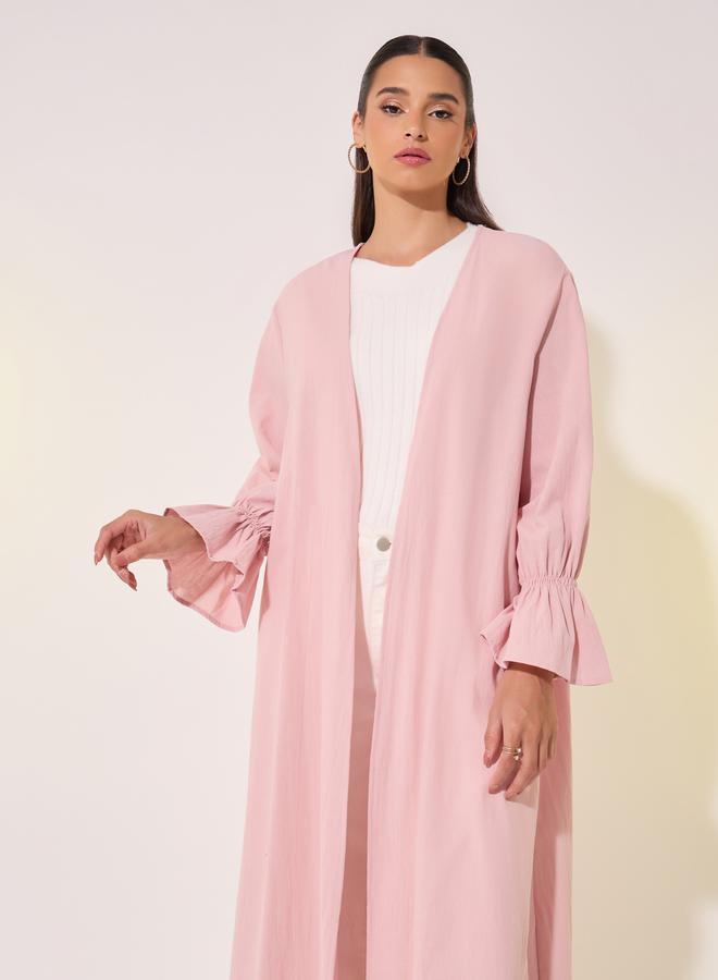 Take Two Flounce Sleeve Cuff Solid Kimono  - Image 3