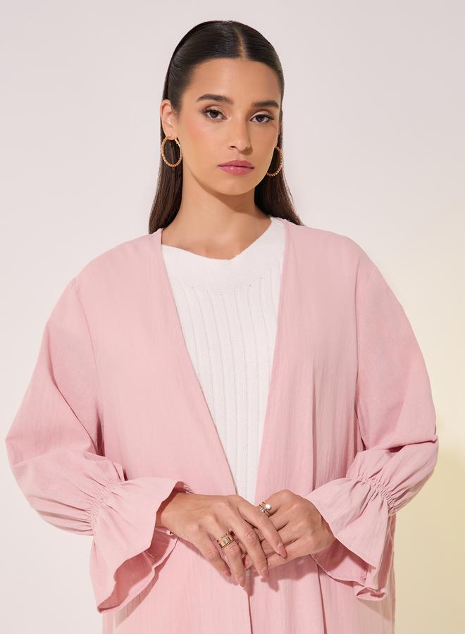 Take Two Flounce Sleeve Cuff Solid Kimono  - Image 4