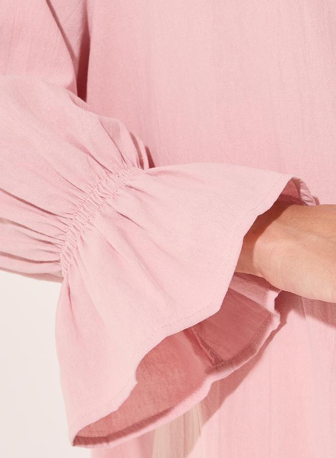 Take Two Flounce Sleeve Cuff Solid Kimono  - Image 5