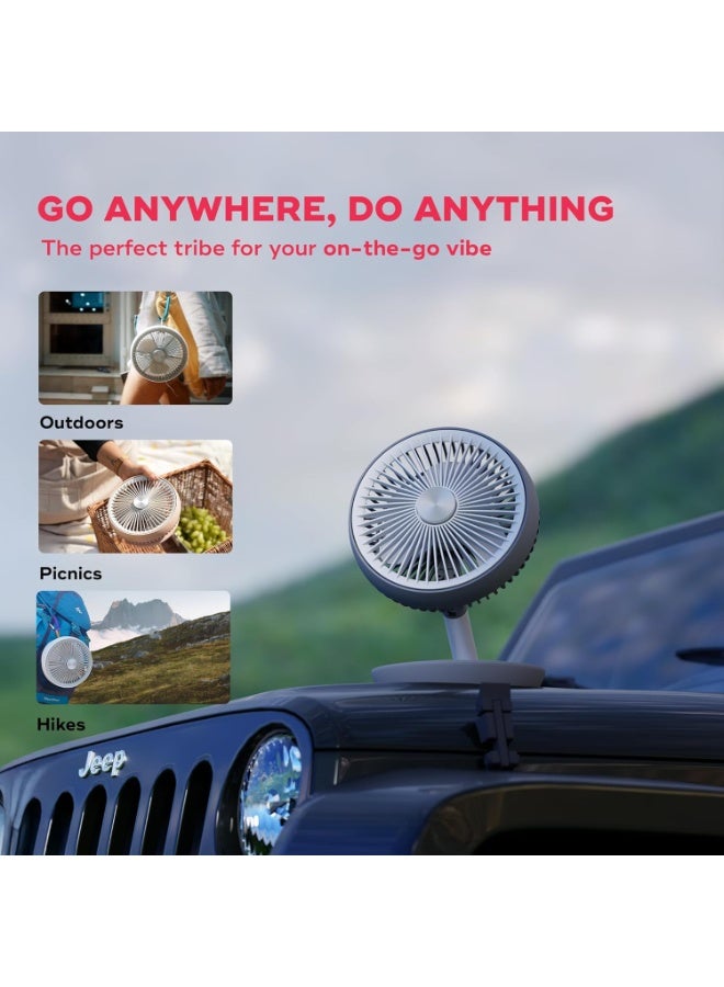 NUUK Folde V2 Personal Rechargeable Fan For Travel|Folds 180° & Fits In Any Bag|Cordless,7-Inch|16 Hr Run Time,4 Wind Speeds|Super Silent BLDC Motor|For Hiking,Picnics,Beach,Camping - Image 5