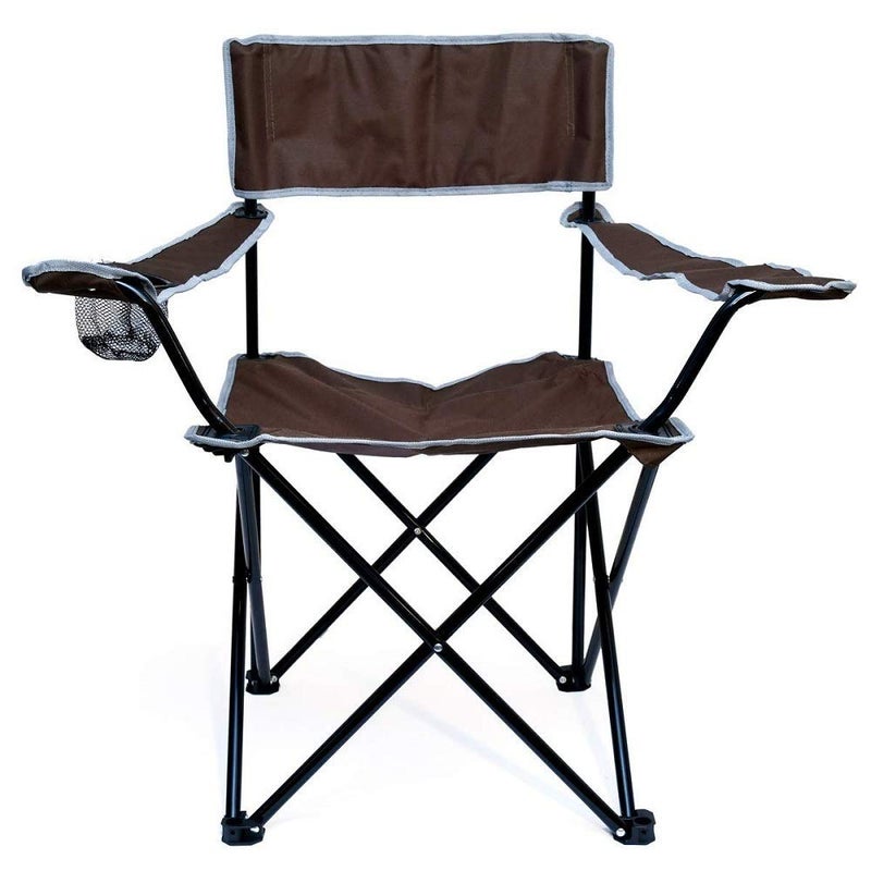 Lomesh Portable Folding Chair with Arm Rest Cup Holder and Carrying Storage Bag Folding Garden Chair Ideal for Camping Travelling Lawn Patio Outdoor Collapsible Chairs Perfect for Adult - Image 1