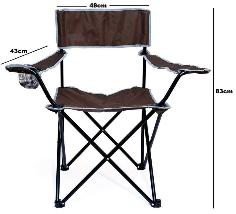 Lomesh Portable Folding Chair with Arm Rest Cup Holder and Carrying Storage Bag Folding Garden Chair Ideal for Camping Travelling Lawn Patio Outdoor Collapsible Chairs Perfect for Adult - Image 3