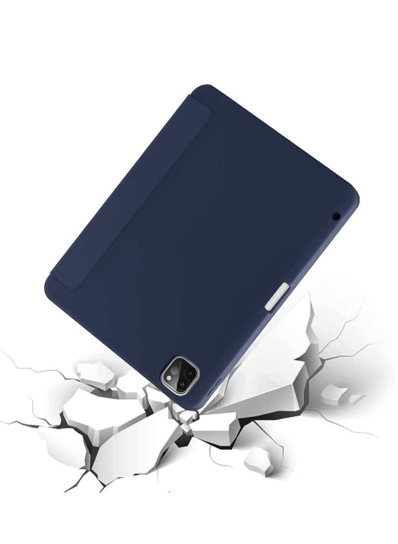 iPad Pro 11 Inch 2021(3rd Gen)/2020(2nd Gen) with Pencil Holder [Support iPad 2nd Pencil Charging/Pair] Slim Trifold Stand, Smart Protective Case Cover (Navy Blue) - Image 2