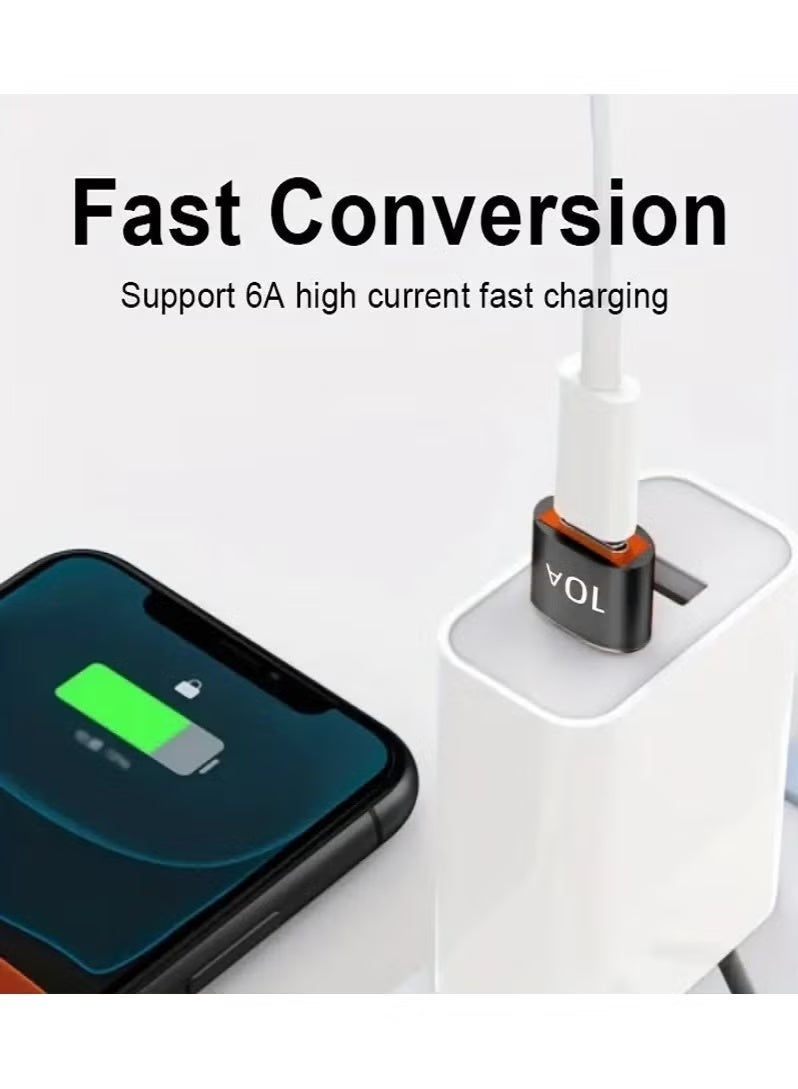 اتش بي ار تي مجموعة محولات OTG من قطعتين، محول USB-C إلى USB مع نقل بيانات بسرعة 10 جيجابت في الثانية، محول USB ذكر إلى Type-C أنثى و Type-C ذكر إلى USB أنثى، محول من سبائك الألومنيوم للهواتف وأجهزة الكمبيوتر المحمولة والأجهزة اللوحية (أسود) - Image 5