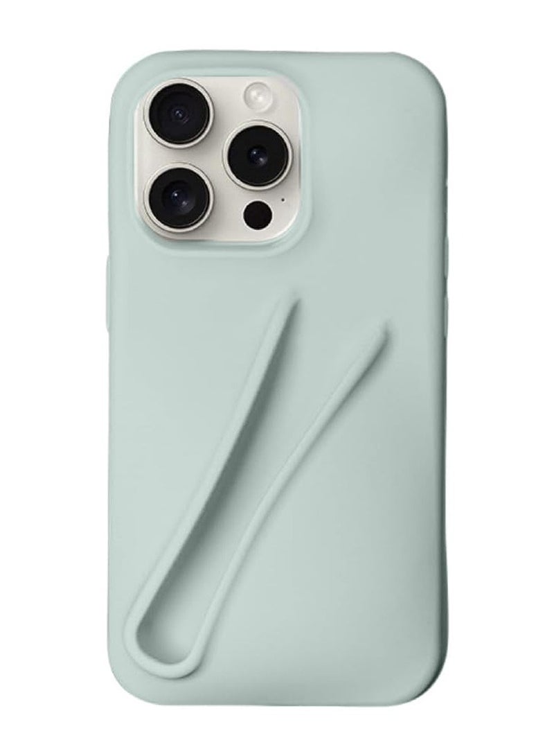 Techie غطاء خلفي من السيليكون السائل مع حامل مرطب الشفاه لهاتف Apple iPhone 15 Pro Max - أخضر عصاري - Image 1