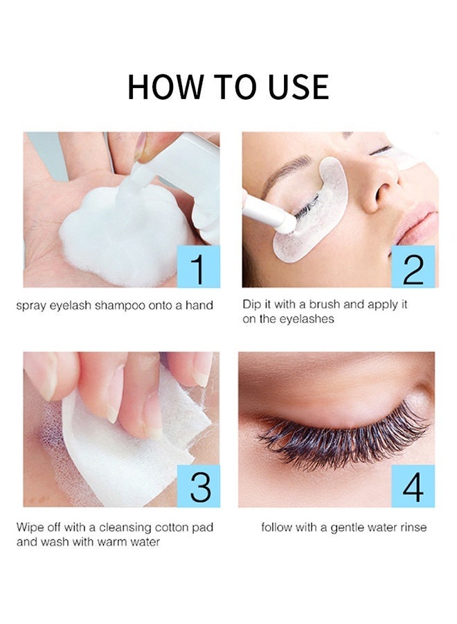 CARVENCHY Lash Shampoo，Eyelash Extension Shampoo, Remove Makeup Residue & Mascara, Gentle Deep Cleansing and No Irritating or Burning for Eyelash Extension Foam - Perfect for Salon Use and Home Care (50ML) - Image 5