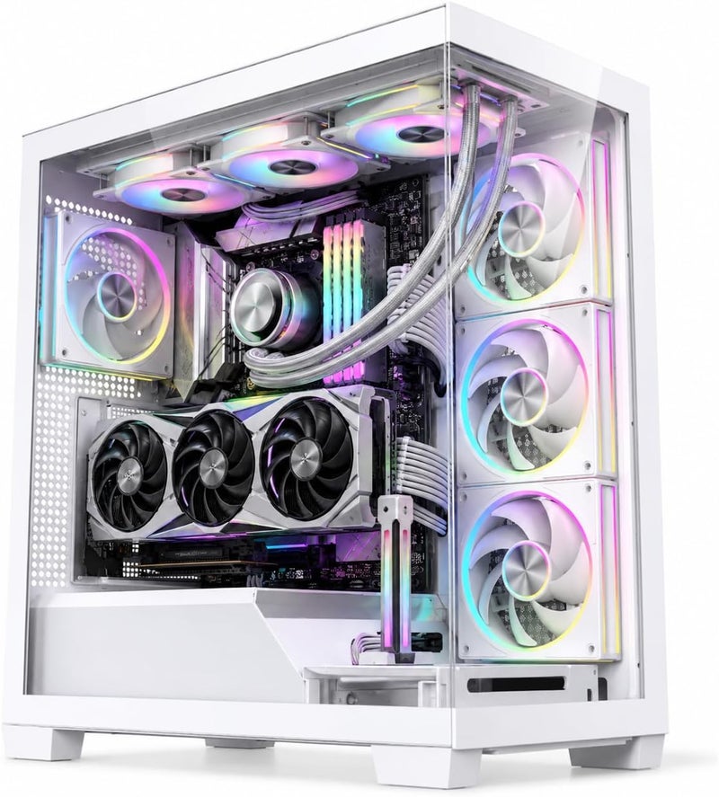 BLUMENIT ShadowCore Gaming Desktop – Core i5-14400F, 16GB DDR5 RAM, NVIDIA RTX 5060 8GB GDDR7 Graphics, 1TB  NVMe SSD,B760 Motherboard Windows 11, AI-Ready Gaming PC,White WHITE - Image 1
